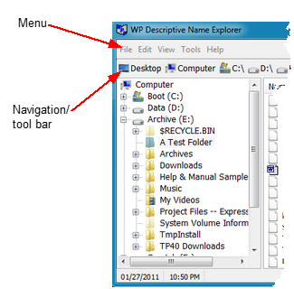 Folder Tree Panel (left side of WPDName)