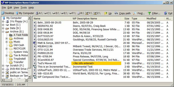 Screenshot of WPDName